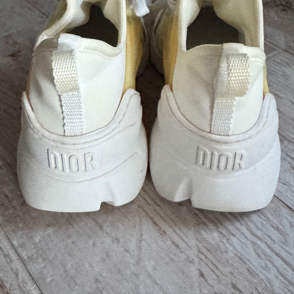 Dior D-Connect Size 5.5 Off White Fabric and PVC Lace Up Sneakers - Picture 6 of 10